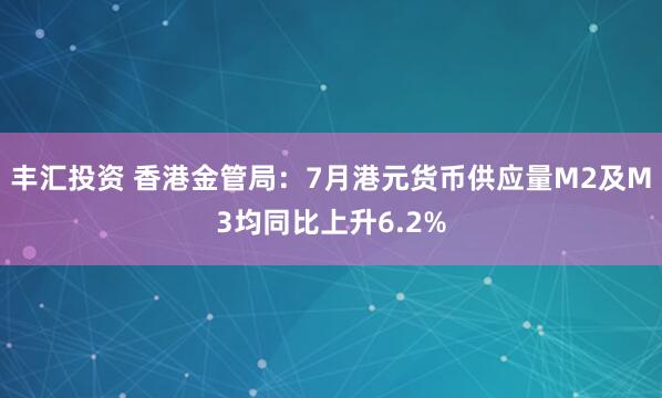 丰汇投资 香港金管局：7月港元货币供应量M2及M3均同比上升6.2%